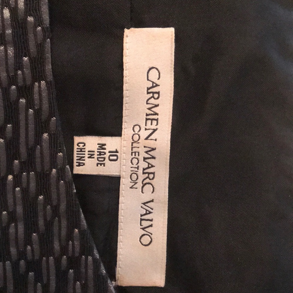 Carmen Marco Volvo Silver Black Dress Size 10
